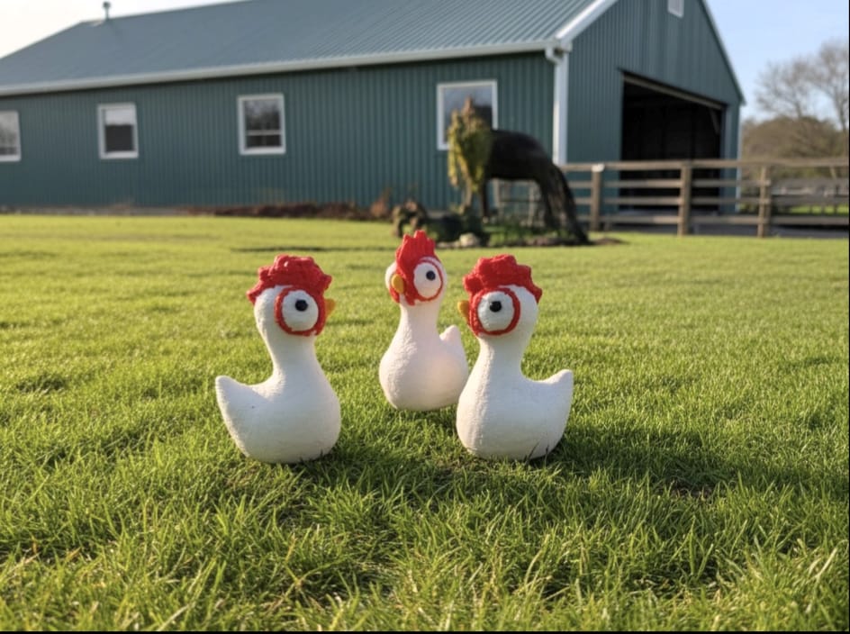 3D Chicken/Hen - Pack of 3