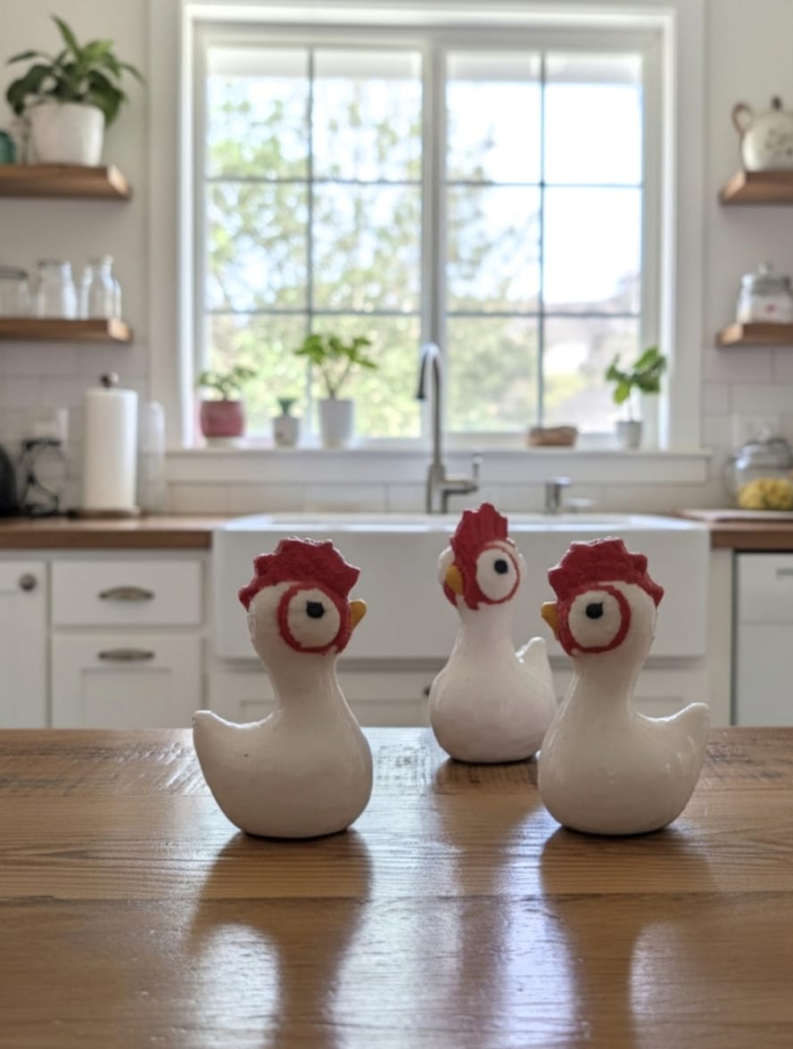 3D Chicken/Hen - Pack of 3