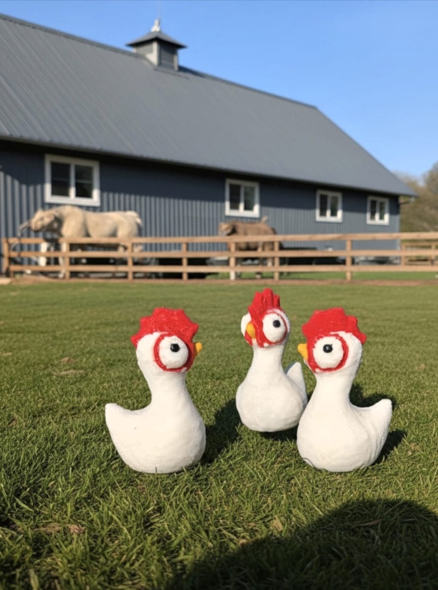 3D Chicken/Hen - Pack of 3
