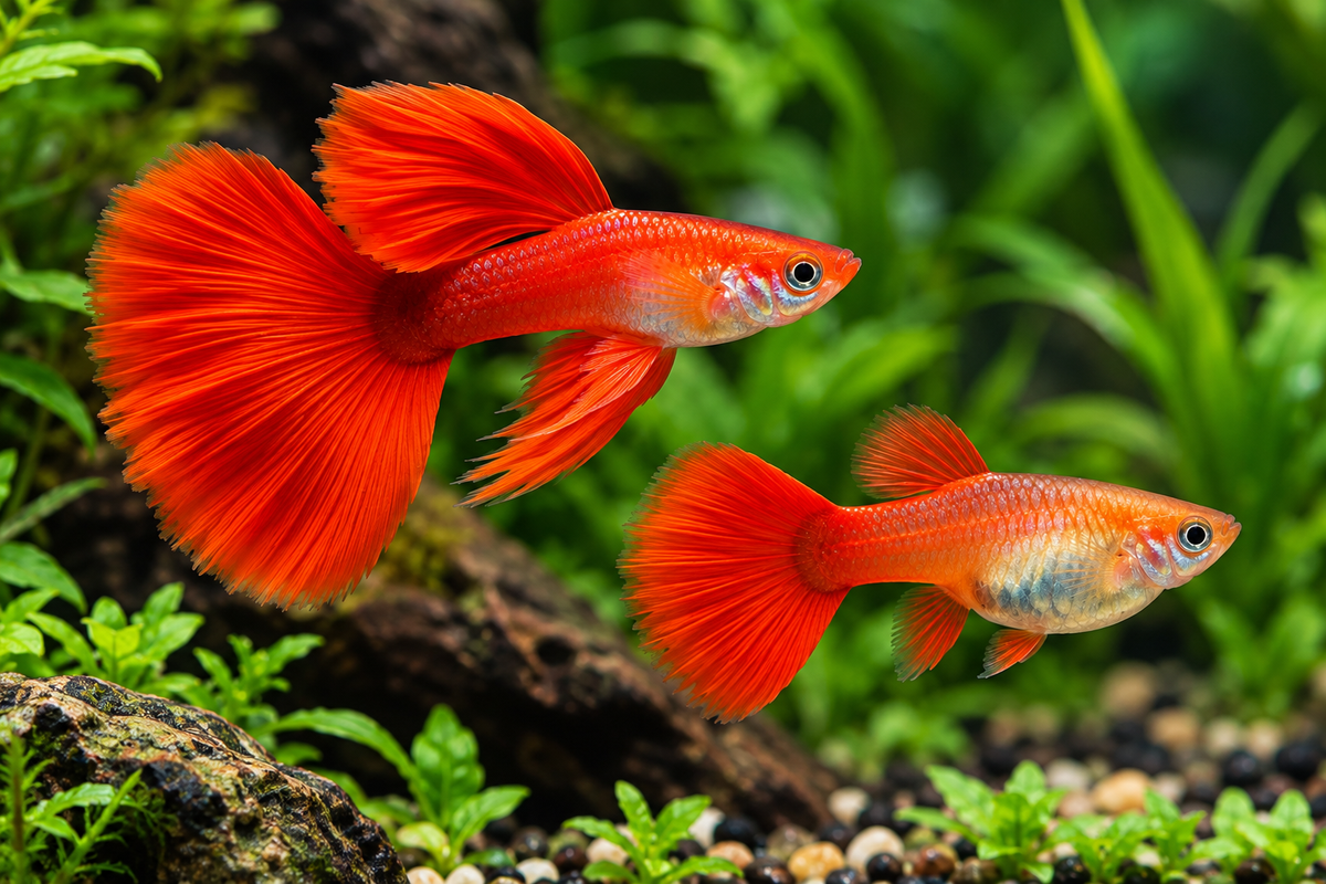 German Red Guppy  - Pair