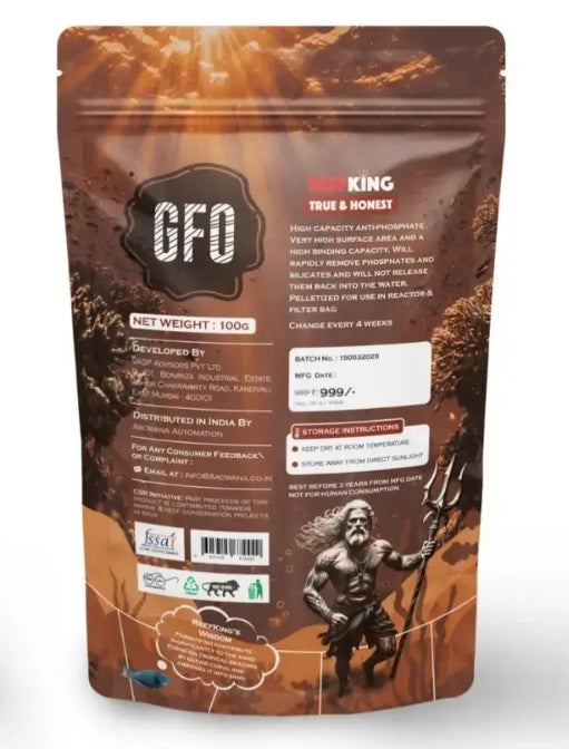 Reefking GFO Granular Ferric Oxide for Phosphate removal 100g pelletized for reactor & bag