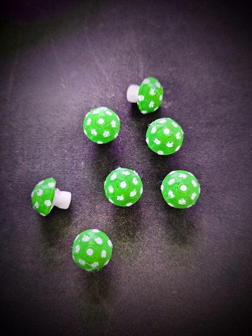 3D Green and White Mushrooms - Small