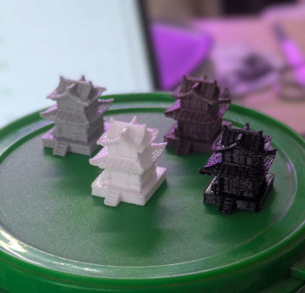 Micro Japanese-Style House Miniature - Grey/Brown/White