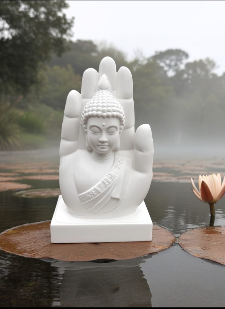 3D Palm Buddha Big - Single (White)